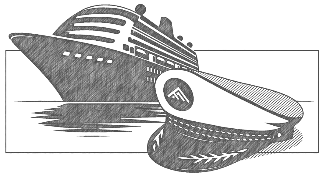 Cruise Ship and Captain Hat